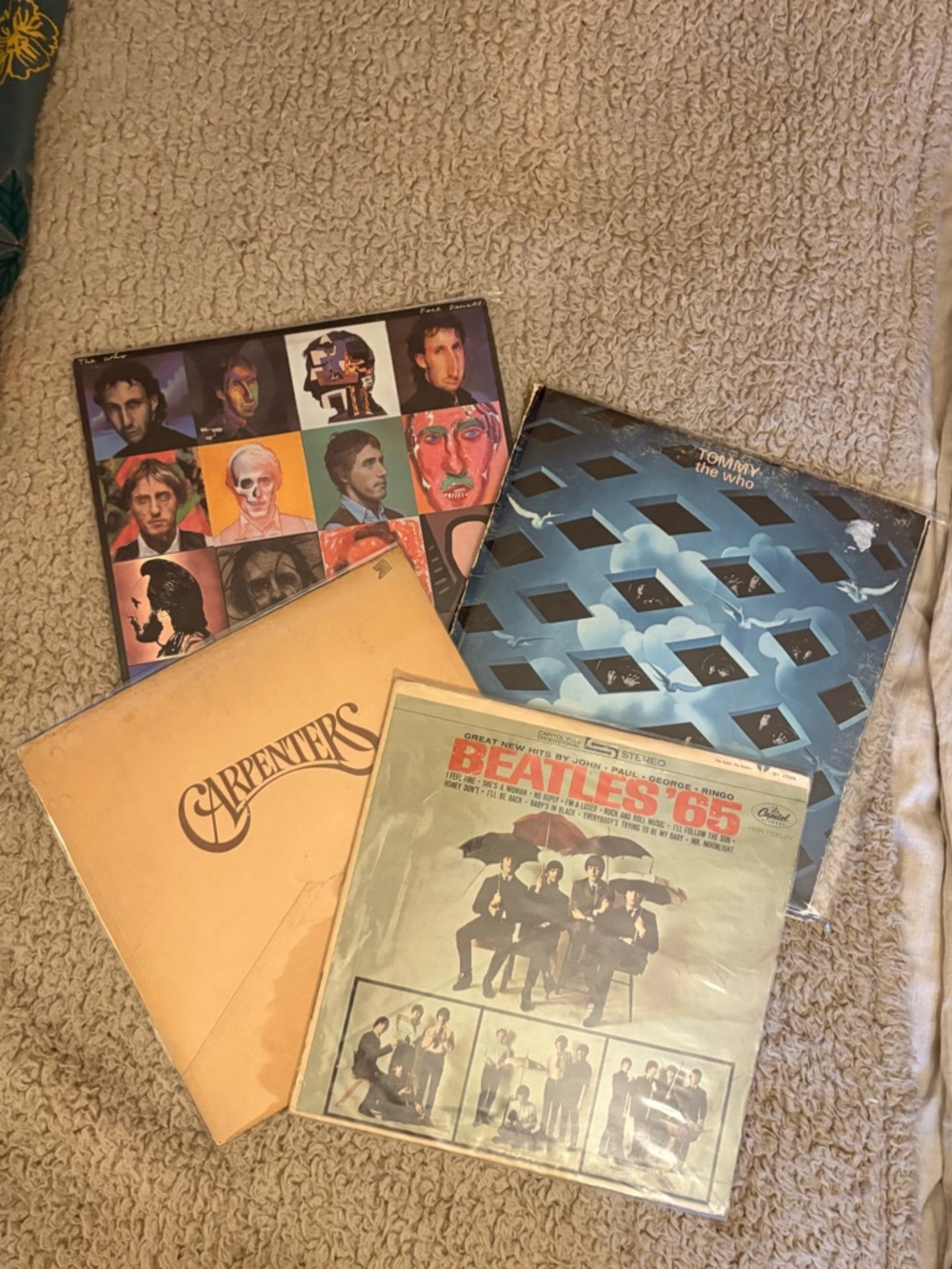 Vintage Beatles '65 Vinyl LP + Assorted Classic Rock Albums